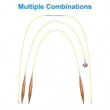 Interchangeabl<Wbr/>E Knitting Needle Set Wood Circular Crochet Hook 13 Sizes 4 Cables - như hình ảnh - Xem 5