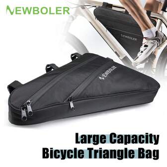 NEWBOLER Large Capacity Bike Bag Bike Frame Front Tube Bag Bicycle Triangle Bag Bike Packing Pouch MTB Bike Tool Bag Cycling Accessories