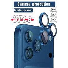 3pcs Apple Camera Lens Screen Protector, Compatible With Iphone 17 Pro Max/17 Pro/15 Pro Max/15 Pro, Made Of Tempered Glass With Aluminum Alloy Frame, Ultra-Clear, Easy To Install - Deep Blue - Navy Blue - View 9