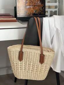 Structured Straw Bag – Style And Practicality In One Accessory - Creme - View 2