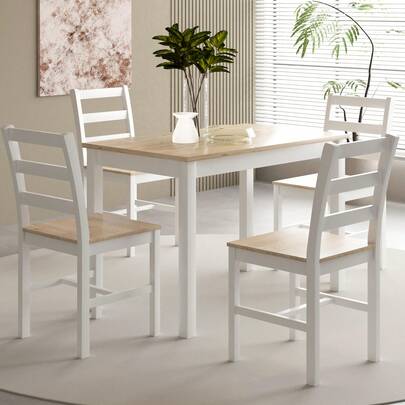 Wooden Dining Table Set 4 Chairs Various Colours