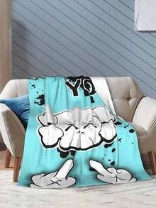 Kawss Kawaii Kaw Blanket The Ultimate Anime Fan Gift - Luxuriously Soft Flannel Blanket, Cartoon Printed Throw For Home, Camping, Travel, Perfect For Christmas & Birthdays - Black - View 6