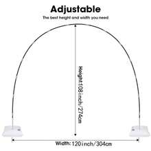 Kit de Arco de Balões, Estrutura de Arco de Balões Ajustável com 9 pés de Altura e 10 pés de Largura: Estrutura de Arco de Balões com Base - Para Casamentos, Festas de Aniversário, Decorações, Natal