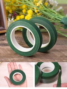100m/5 Rolls Garden Floral Tape, Green Stem Wrap Tape For Bouquet, Floral Shop DIY Craft Decoration, Suitable For Valentine's Day, Mother's Day, Easter, Halloween, Christmas