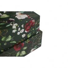 NICE LIFE 3 Stücke Blumen Koffer Geschenkbox Set, dekorative Papier Aufbewahrungsboxen mit Griff für Hochzeit, Geburtstag und Feiertags Geschenke - Olivgrün - Übersicht 7