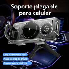 BiLOLLY 15W Wireless Charging Car Mount For Foldable Phones/Tablets, Sensor Activated Opening And Closing, Horizontal And Vertical Rotation, Compatible With Car Air Vents, Dual Coil Wireless Fast Charging, Suitable For Various Foldable Phones, Compatible With All Phone Series, An Essential Car Accessory And A Must-Have For Driving Navigation. - Soporte Para Coche Con Carga Rápida De 15 W - View 4