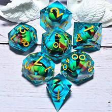 7 Piece Resin RPG Dice Set - Polyhedral Dice For Board Games, Hand Role-Playing & Holiday Gifts (Christmas/Thanksgiving/Ramadan/Easter) - Multicolor - View 7