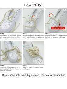 1pair Thick Rope Shoe Laces For Wide Round Chunky Shoelaces Replacement Strings For Sneakers,Rope Shoe Laces,Bread Laces,Shoe,Spring Summer Picks,Brides Maid Gifts,Room,Bedroom Decor,Beach,Travel,For Men,For Women,Vacation,Cute Stuff - Multicolor - View 3