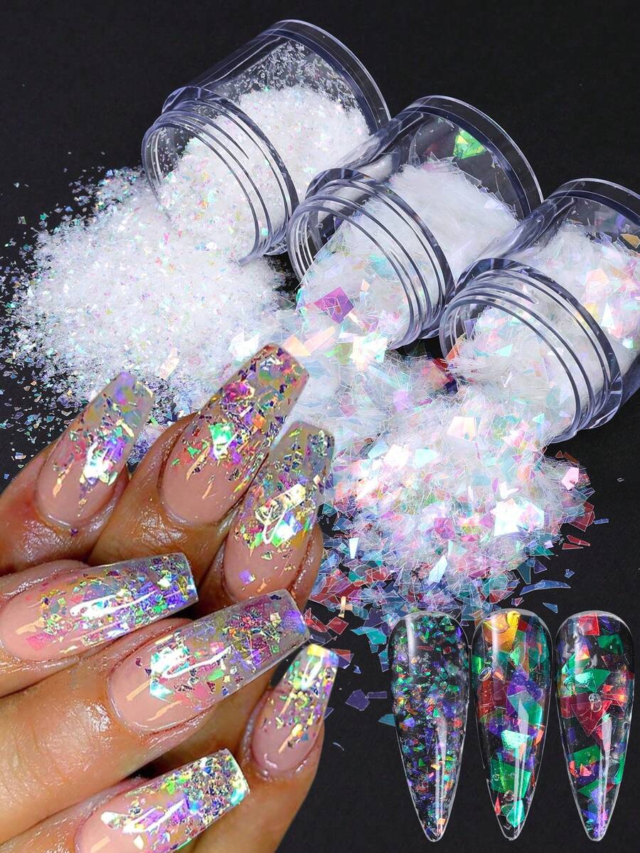 MARBLERS Holografischer Glitzer Mischweiß – 42g, Klobig, Vegan & Ungiftig