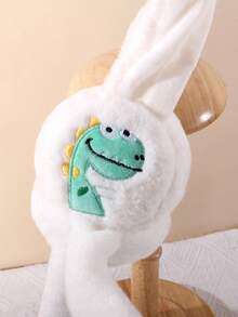 1pc Kids Cute Dinosaur Ear Moving Ear Muffs, Warm For Outdoor Daily Use In Winter