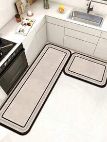 1入組豪華風格矽膠廚房墊，具有線條方塊與漸層圖案。緩震，防疲勞，吸水，快速乾燥，防滑墊，適用於廚房，浴室，入口，洗衣房等，房間裝飾 - 彩色 - 查看 12