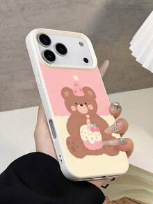 1 szt. Minimalistyczny, słodki miś, wzór urodzinowy, wodoodporny, antypoślizgowy, miękki futerał na telefon, odpowiedni na urodziny, prezent świąteczny dla przyjaciół, rodziny, par, kompatybilny z Apple, telefonami