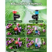 240FT Drip Irrigation System Kits - Automatic Garden Watering Sprinkler With 1/2 1/4 Inch Tubing Hose Patio Misting Plant Irrigation Water Equipment Quick Connector For Greenhouse Flower Beds Lawn Efficient Water Distribution And Easy Installation For Outdoor Gardens And Indoor Greenhouses - 240英尺 33英尺 主管道 207英尺 14號管道 - 查看 2
