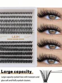 240 قطعة من الرموش الفردية، رموش طبيعية مجعدة على شكل حرف D، رموش ناعمة ورقيقة وخفيفة الوزن تشبه المنك، رموش صناعية مناسبة للاستخدام المنزلي