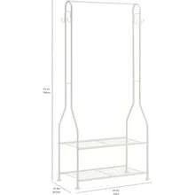 Basics Wardrobe With Two Bottom Shelves White 67.9 X 35.5 X 149.8 Cm - White - View 5