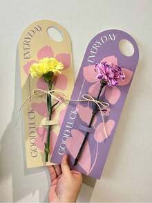 5pcs Single Flower Bouquet Packaging Box, Handheld Flower Card Vase Box, Handheld Flower Bag, Suitable For Single Rose, Valentine's Day Gift Bag - Multicolor - View 6