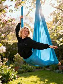 5,5 x 3 mètres Hamac de Yoga Aérien, Balançoire de Yoga Aérien Premium pour le Yoga Anti-Gravité, la Pratique d'Inversion, Améliorer la Flexibilité et la Force du Centre - Multicolore - Voir 4