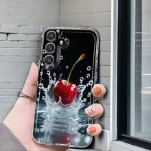 Funda de Teléfono con Patrón de Cereza Acuática, Adecuada para Samsung Galaxy A02 A03S A04 A05S A06 A13 A14 A15 A16 5G A21S A22 A23 A24 A25 A32 A34 A35 A50 A52 A53 A54 A55 A73 S21 Ultra S22 Plus S23+ S24 FE S25, Funda Protectora Transparente de TPU a Prueba de Golpes de Cobertura Completa, Regalo Creativo Simple y a la Moda, Funda de Teléfono de Diseñador, Funda de Teléfono de Dibujos Animados, Funda de Teléfono Galaxy - Colores mixtos - Ver 5