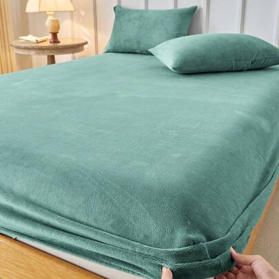 1 件床笠、床上用品、床垫保护套、床罩、舒适家纺、柔软舒适的床垫罩、纯色床单、深口袋、仅床单、不带枕套、防尘、可机洗、床上用品礼品、适合双人大床、可机洗、秋季装饰、冬季装饰