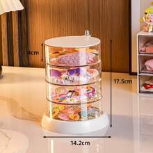 Transparent Rotating Jewelry Display Stand, Organizer Box For Earrings, Necklaces, Hair Accessories - Clear - View 5