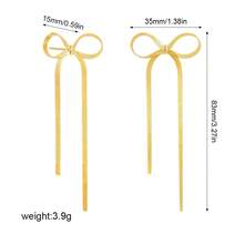 1 Đôi bông tai tua rua dài thắt nơ thanh lịch dành cho nữ, thích hợp để đeo hàng ngày, dự tiệc sinh nhật, hẹn hò. - Hoa tai - Xem 4