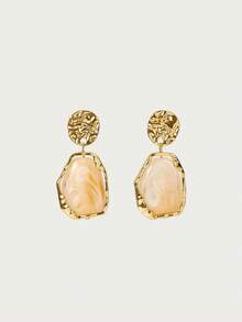 Glisma 1 对女士复古优雅金色耳环，时尚奢华风格百搭耳环（随机雕刻图案） - 金色 - 查看 2