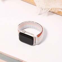 Nylon Sport Loop Compatible With Apple Watch Band 38/40/41/42/44/45/46/49mm, Adjustable Breathable Women Men Braided Strap Compatible With Apple Watch Series Ultra 11/10/9/8/7/6/5/4/3/2/1 SE As A Gift For Students Returning To School - White Rainbow - View 4