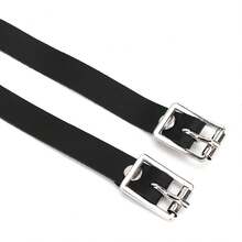 Yosoo Gear Piedres de Estribo, 1 par de 50 Alargar Correas Espolones de Caballos de Cuero Correas Espolones Ingleses con Hebilla de Acero Inoxidable. - 1 - Ver 8