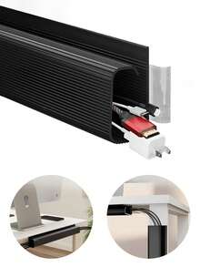 2个装桌下自粘式理线槽，免钻孔PVC材质，15.7英寸，适用于电脑显示器/PC线缆管理。 - 彩色 - 查看 5