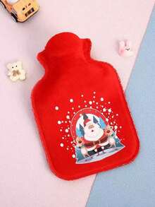 1pc Unisex Cartoon Christmas Pattern Hot Water Bottle, Large Capacity, Refillable, Explosion-Proof, Detachable Flocked Cover, Suitable For Winter, Christmas Gift, Outdoor Camping, Travel, Home, Office, School, Sports, Cold/Hot Therapy, 2-In-1 Portable Daily Use - Multicolor - View 11