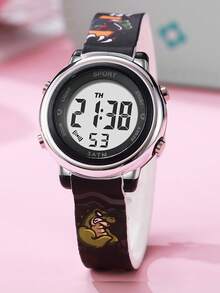 1块可爱卡通图案电子手表，休闲百搭时尚，适合青少年和学生，是年末促销活动的理想之选。 - 彩色 - 查看 7