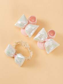 2pcs/Set Big Bow Baby Socks & Headband Set, Cute Children Socks Headband Suit, Birthday Gift, Baby Shower Gift, First Birthday, Christmas Gift, Newborn Photography Props (0-3M, 3-12M) - Multicolor - View 12