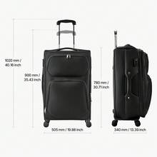 Maleta de 28 pulgadas expandible con laterales blandos y ruedas giratorias, color negro - 28 pulgadas - Ver 10