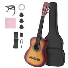 Classical Guitar, 30 Inch, Wood Classical Guitar Starter Kit For Beginners, With Nylon Strings, Gig Bag, Strap, Tuner, Extra Strings, Pick, Capo, Basswood, For Kids Girls Boys Students, Sunburst - 30-inch Sunrise - 查看 8