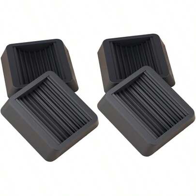 NonSlip Rubber Caster Cups AntiSkid Furniture Pads For Bed Couch Table And Chair Furniture Grippers And Floor Protectors 4 Pack Black