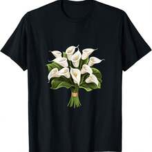Calla Lily Lilies Gift Idea Flowers T-Shirt - 黑色 - 查看 1