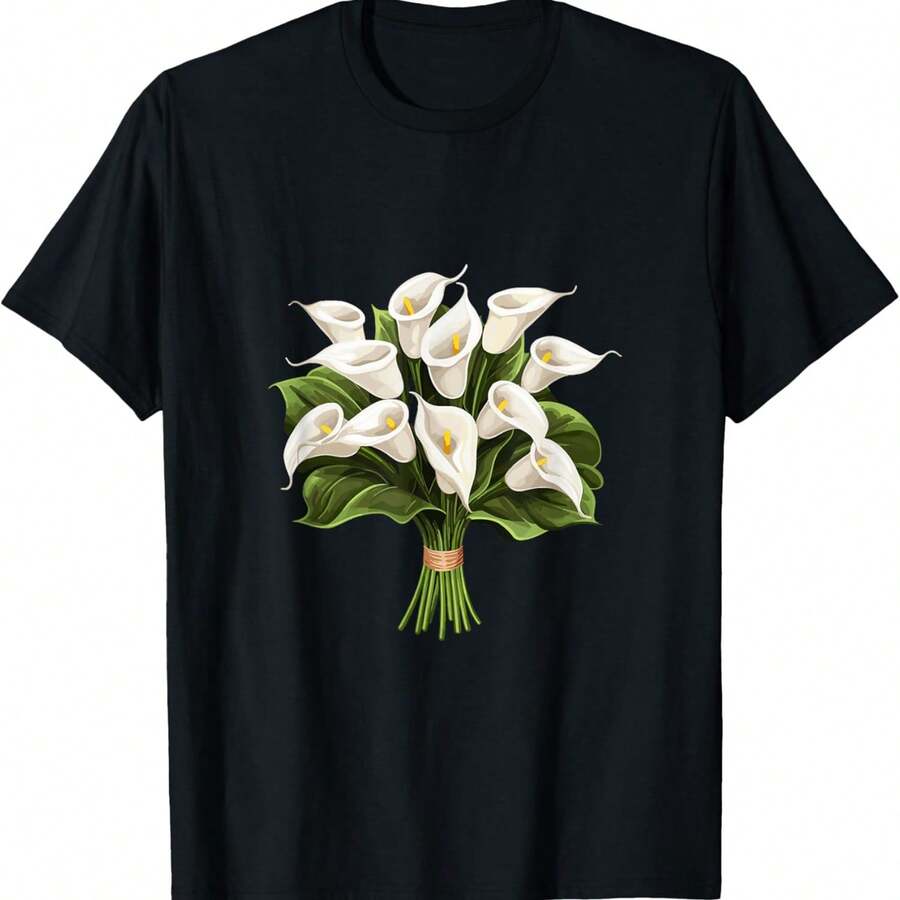 Calla Lily Lilies Gift Idea Flowers T-Shirt - 黑色 - 查看 1