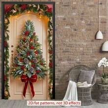 2D Versatile Holiday Wreath - Vibrant Polyester Door Banner For Christmas, Halloween & More - Easy Hang, No Power Needed, Perfect For Parties & Celebrations, Best For Christmas, Perfect For Thanksgiving - 1PCS - View 9