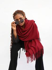 1 件女士围巾羊绒披肩和围巾适合晚礼服伴娘婚礼新娘冬季保暖长款大围巾