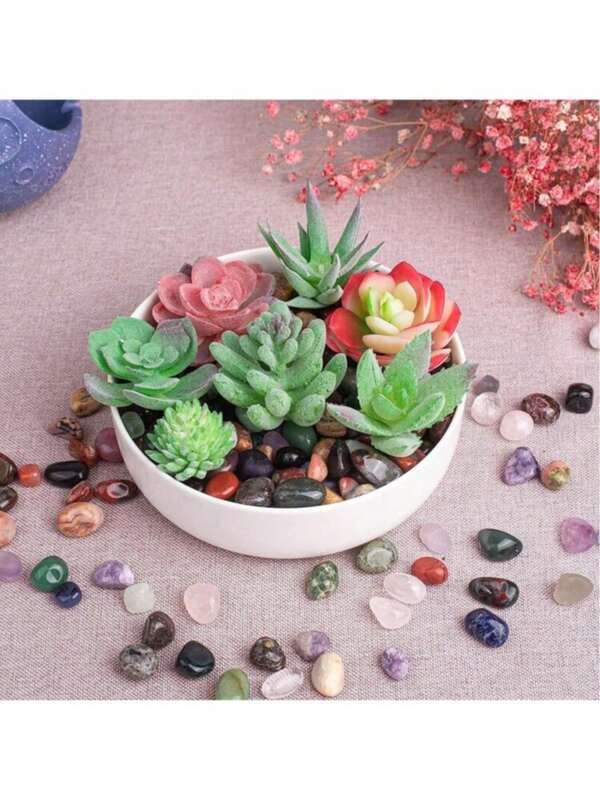 72 piezas Juego de piedras pulidas - Cristal natural pulido seleccionado a mano a granel, para decoración del hogar y paisajismo