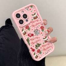 Fundas con diseño de guantes de copos de nieve y dulces. Compatibles con phone 17/17 Pro/17 Pro Max/16 Pro/16 Pro Max/16 Plus/15 Pro/15 Pro Max/15 Plus/14 Pro/14 Pro Max/14 Plus/13 Pro/13 Pro Max/12 Pro/12 Pro Max ... 11/11 / Pro / 11 Promax y Galaxy 22/23/24/25, Año Nuevo, Amor, Familia y Amigos - Rosa - Ver 2