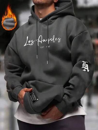  Sudadera con capucha casual con estampado de elementos para hombre Krometka, otoño/invierno