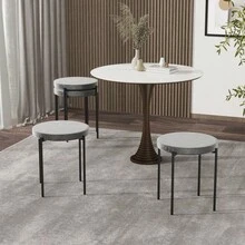 HOMCOM Set Of 4 Stackable Dining Stools, Kitchen Chairs With Velvet-Look Padded Seat, Gray Metal, For Kitchen And Dining Room, 41.5 X 41.5 X | Aosom.De On The Website - 1 - View 3