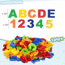 SHINDEL 104 PCS Alphabet Magnetic Letters And Numbers For Toddlers, ABC 123 Fridge Educational Set, Great Learning Gift From Parents Or Teachers, Children's Puzzle Gift, Kids Toys, Toys For Girl, Baby Toys, Valentine's Day - Multicolor - View 7