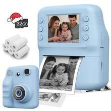 Kinder Kamera, Kinder Digitalkamera mit Sofortdruck, Weihnachts-, Geburtstags- und Neujahrgeschenke, geeignet für Mädchen und Jungen von 3-12 Jahren, Kleinkinderkamera, fördert die Fantasie