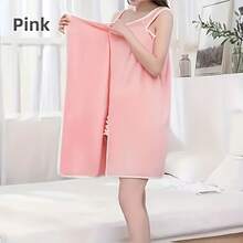 1 Pc Women's Extra Long Bath Towel With Pocket - Soft, Extra Large Shower And Bath Wrap, Modern Elegant Design, White And Blue Striped Pattern, Quick-Drying Fabric, Premium Rectangular Towel For Home Use, Transition From Shower To Bath, Stylish Bathrobe Alternative