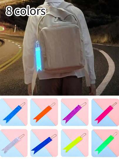 1pc Safety Reflector Tag Pendant Keychain Luminous Key Chain Bag Backpack Charm Reflective Strip Night Reflector Students Women Men Gift,Reflective Pendants, Cute Star-Shaped Fluorescent Reflective Keychains For Ramadan, Reflective Bike Charms, Walking Reflective Accessories, Running Reflective Items, Climbing Charms, Nighttime Safety Decorations, Suitable For Buckles, Keychains, And Backpacks.