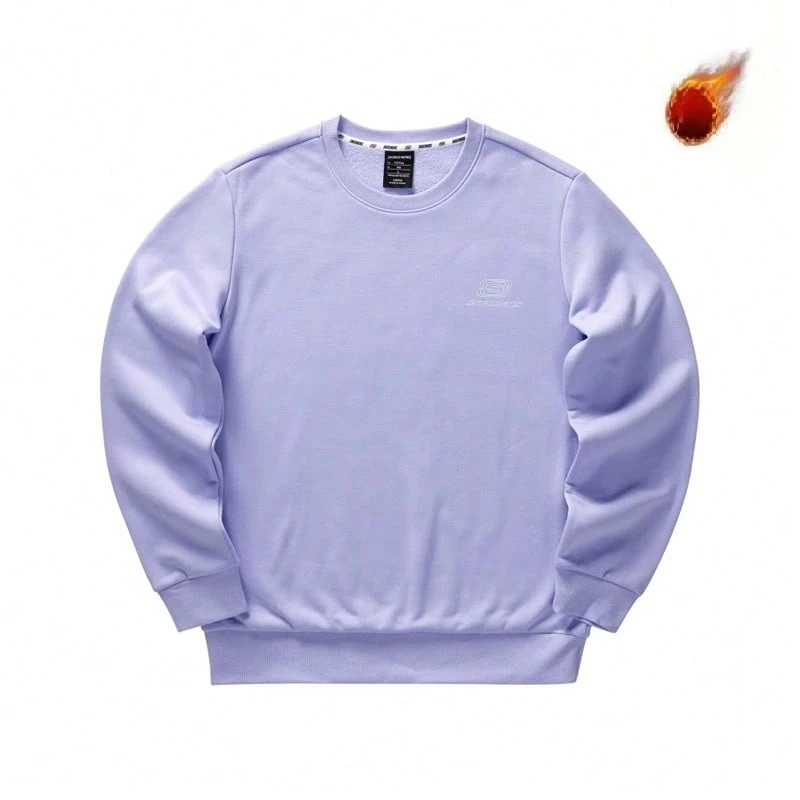 Skechers Sudadera tipo jersey con cuello redondo, forrada térmicamente y de colores variados, versátil