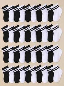 10 pares de calcetines casuales para bebé en combinaciones de blanco y negro. Son calcetines suaves y cómodos para bebés niños y niñas que se pueden usar en las cuatro estaciones.Calcetines para bebé, calcetines para recién nacidos, calcetines para niños pequeños