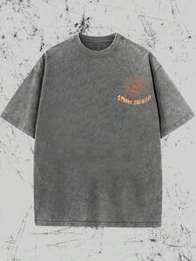 Ghost Island Weird Amusement Park, Skull 'SPOOKY Island, Retro Vintage T-Shirt, Amusement Park, 2002 Historical Vintage, Dark Fun Style T-Shirt, 100% Cotton T-Shirt.....Classic Regular Short Sleeved, Fashionable And Cool Design, High-Quality Printing, Fashionable  T-Shirt, Women's Pattern T-Shirt, Fun Pattern T-Shirt, Men's Pattern T-Shirt, Casual Loose T-Shirt, 100% Cotton T-Shirt, Soft, Breathable And Comfortable, Washable T-Shirt, Casual Street Style T-Shirt, Suitable For All Seasons, Very Suitable For Casual Wear And Street Style. They Are Excellent Gifts For Family And Friends. - 灰色 - 查看 2